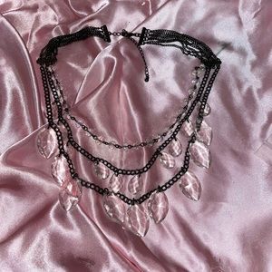 Black and crystal choker
